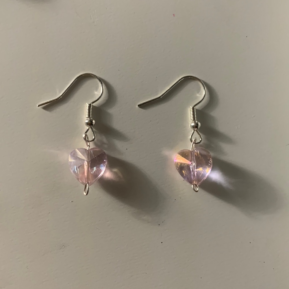 Coquette Pink Heart Earrings !!